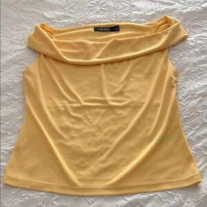 Ralph Lauren Black Label Yellow Cowl Neck Blouse